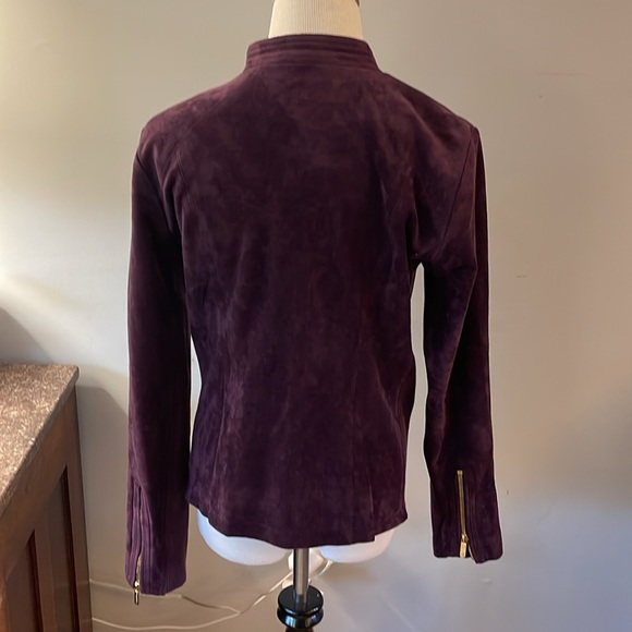 Calvin Klein NWT Faux Suede jacket size small Merlot /plum - Picture 5 of 13
